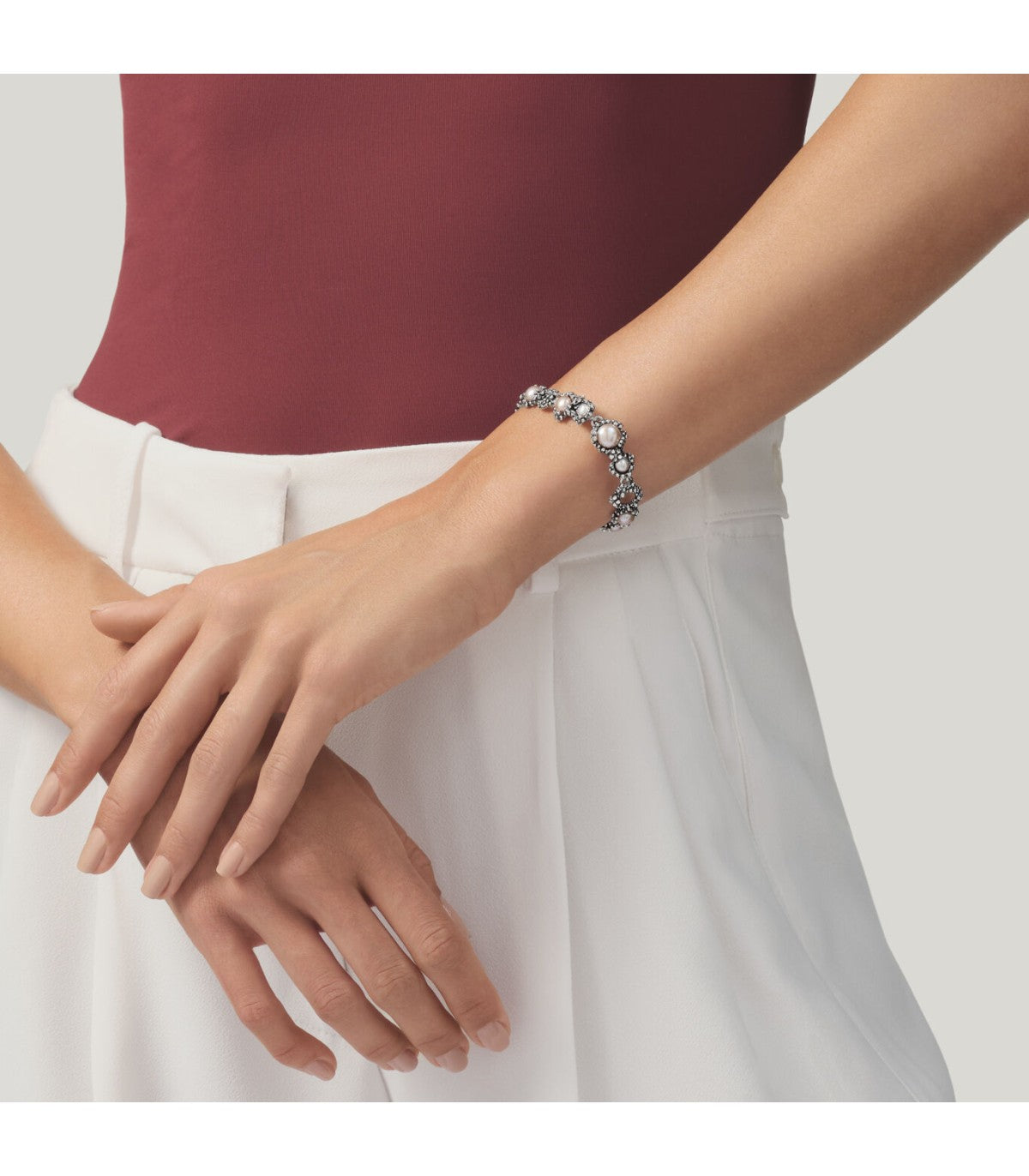 Bracciale Donna Giovanni Raspini Argento 925 Blossom Perle Semirigido 12492