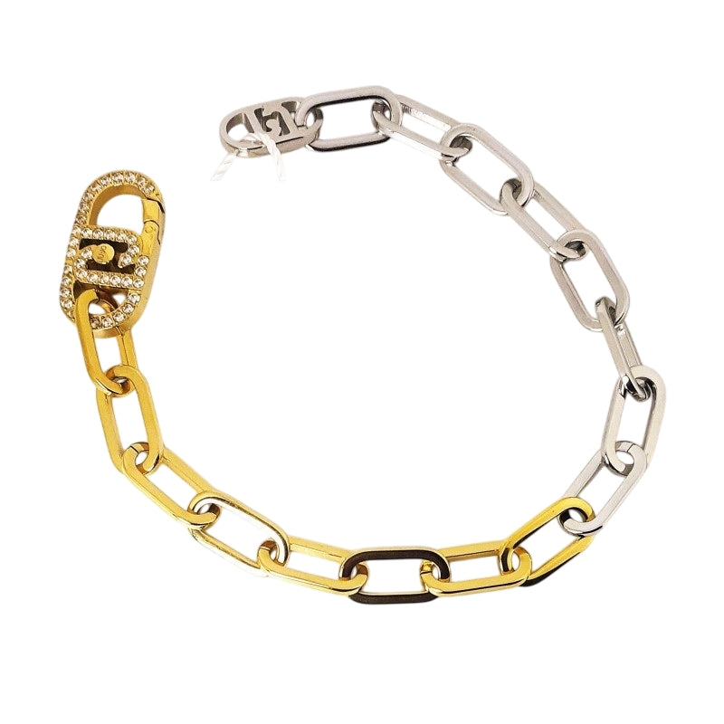 Bracciale Donna Liu Jo Acciaio dorato e bianco LJ2809