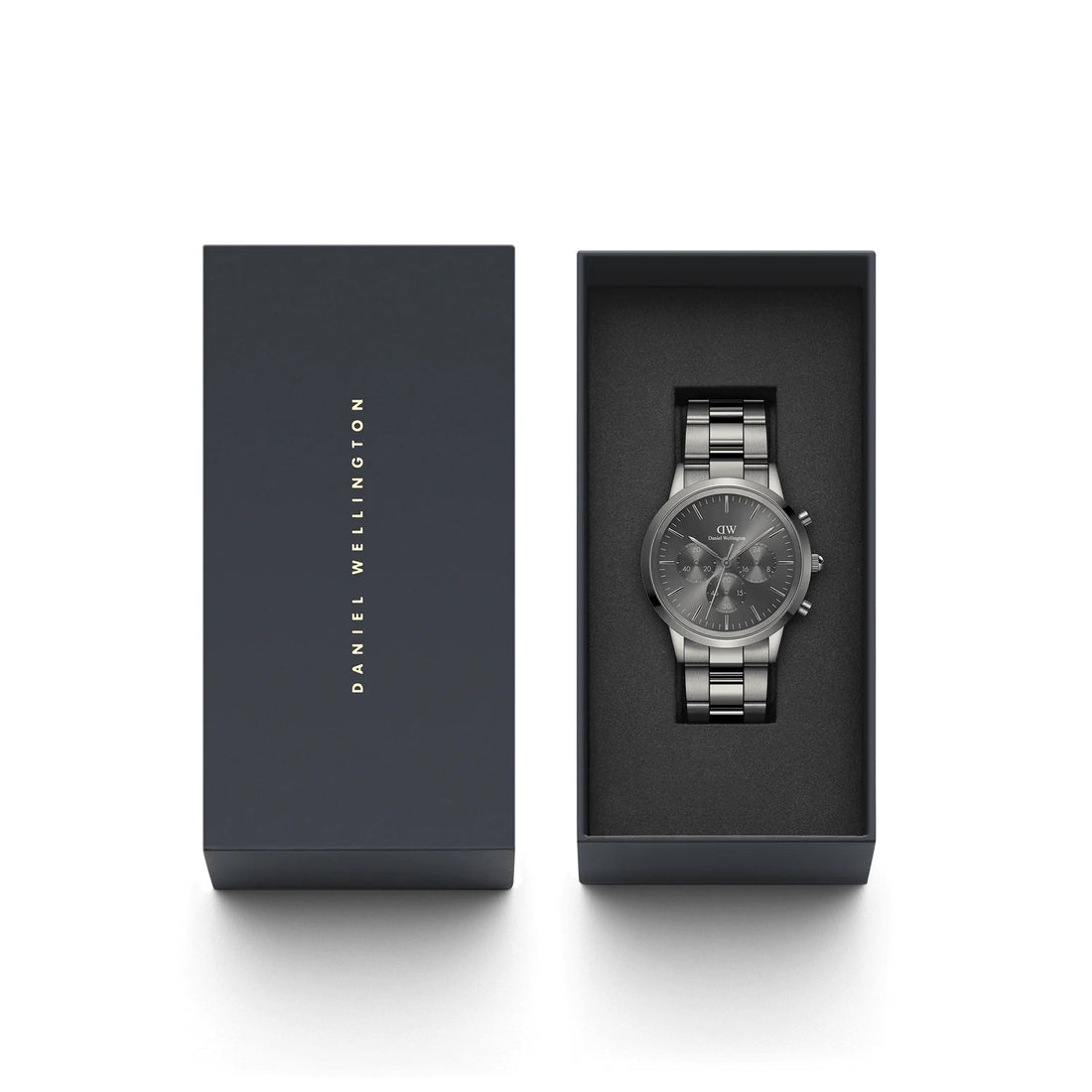 Orologio Uomo Daniel Wellington Cronografo Quarzo Acciaio Grigio PVD 42 mm DW00100643