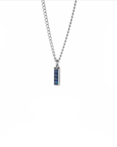 Collana Uomo Liu Jo Acciaio Zirconi Blu MLJ617