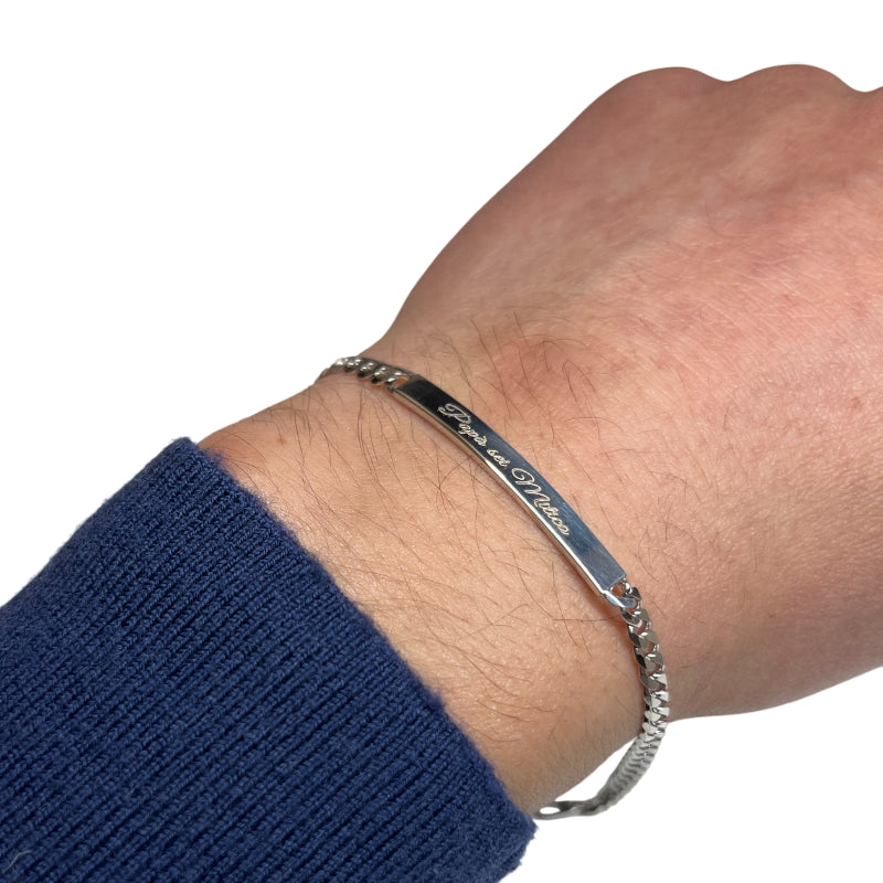 Bracciale Uomo Re Mida Festa del Papà Personalizzato Incisione BR-ARG-1