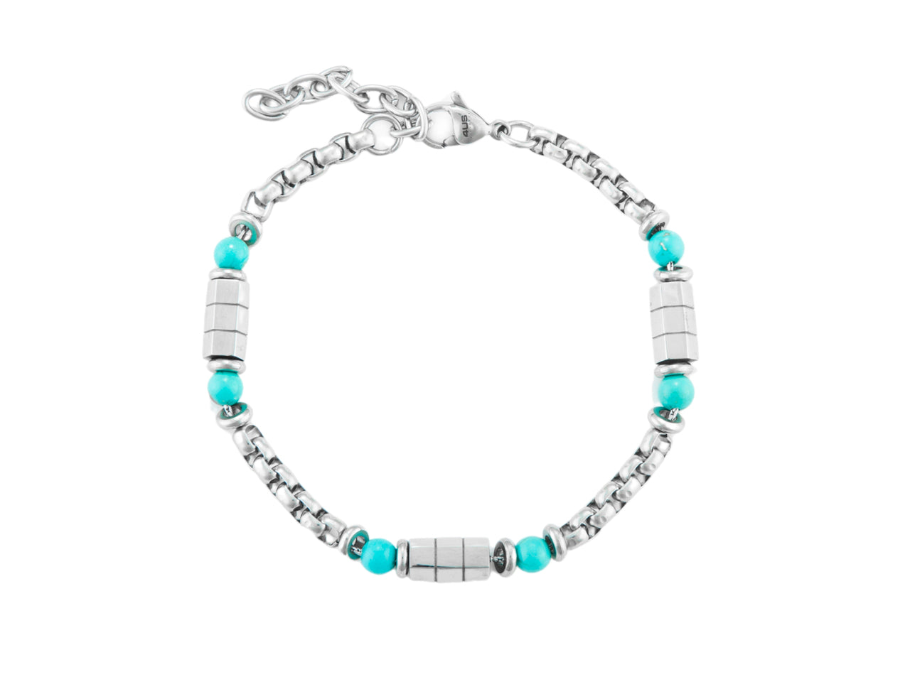Bracciale Uomo 4US Cesare Paciotti  acciaio e Turchese 4UBR7014