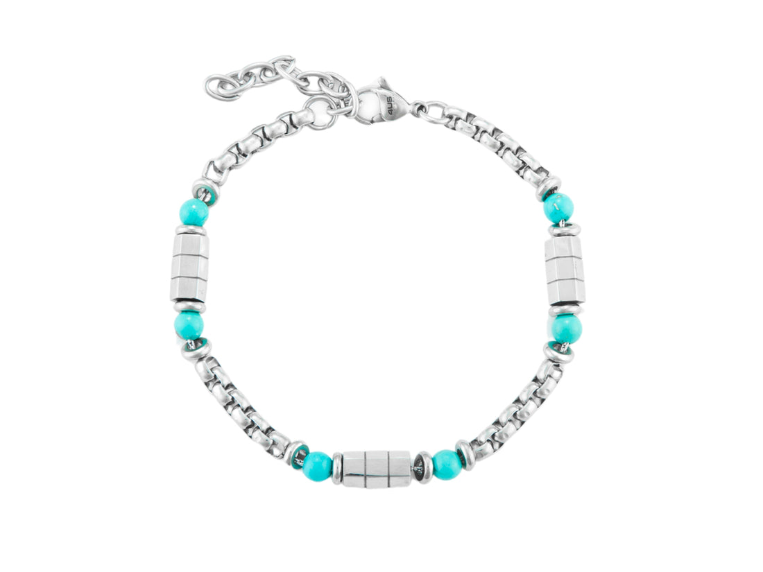 Bracciale Uomo 4US Cesare Paciotti  acciaio e Turchese 4UBR7014