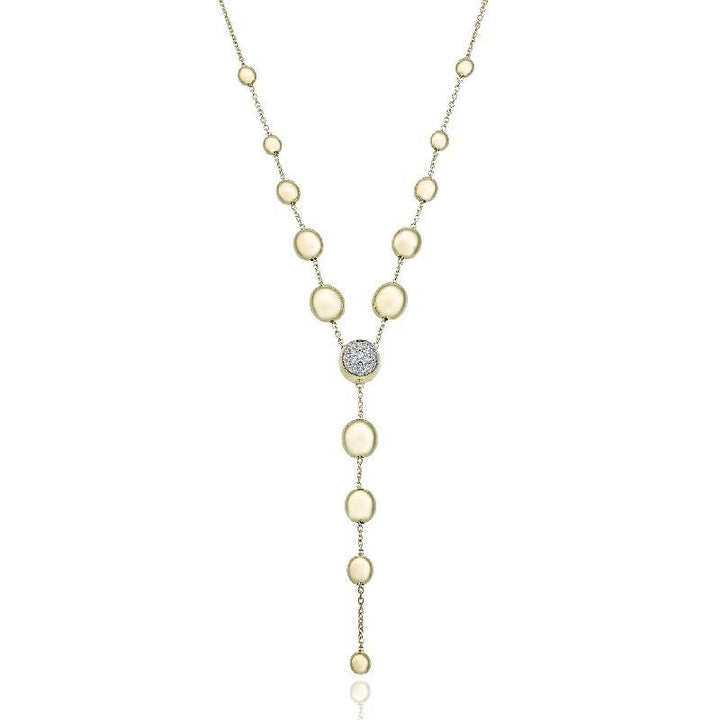 Collana Donna Chimento Oro Giallo 18 KT Gocce Diamanti Bianchi 1G04885BB1450