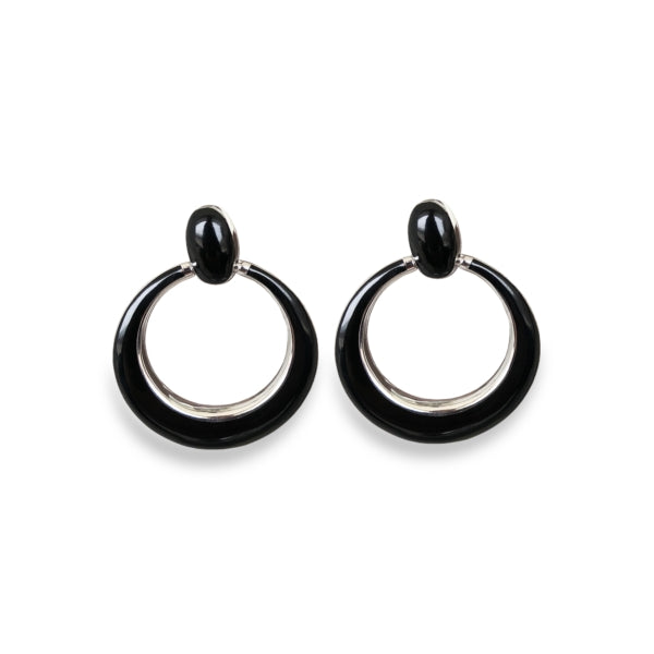 Orecchini Donna Labrioro Argento 925 Rosè Smalto Nero 2023/R