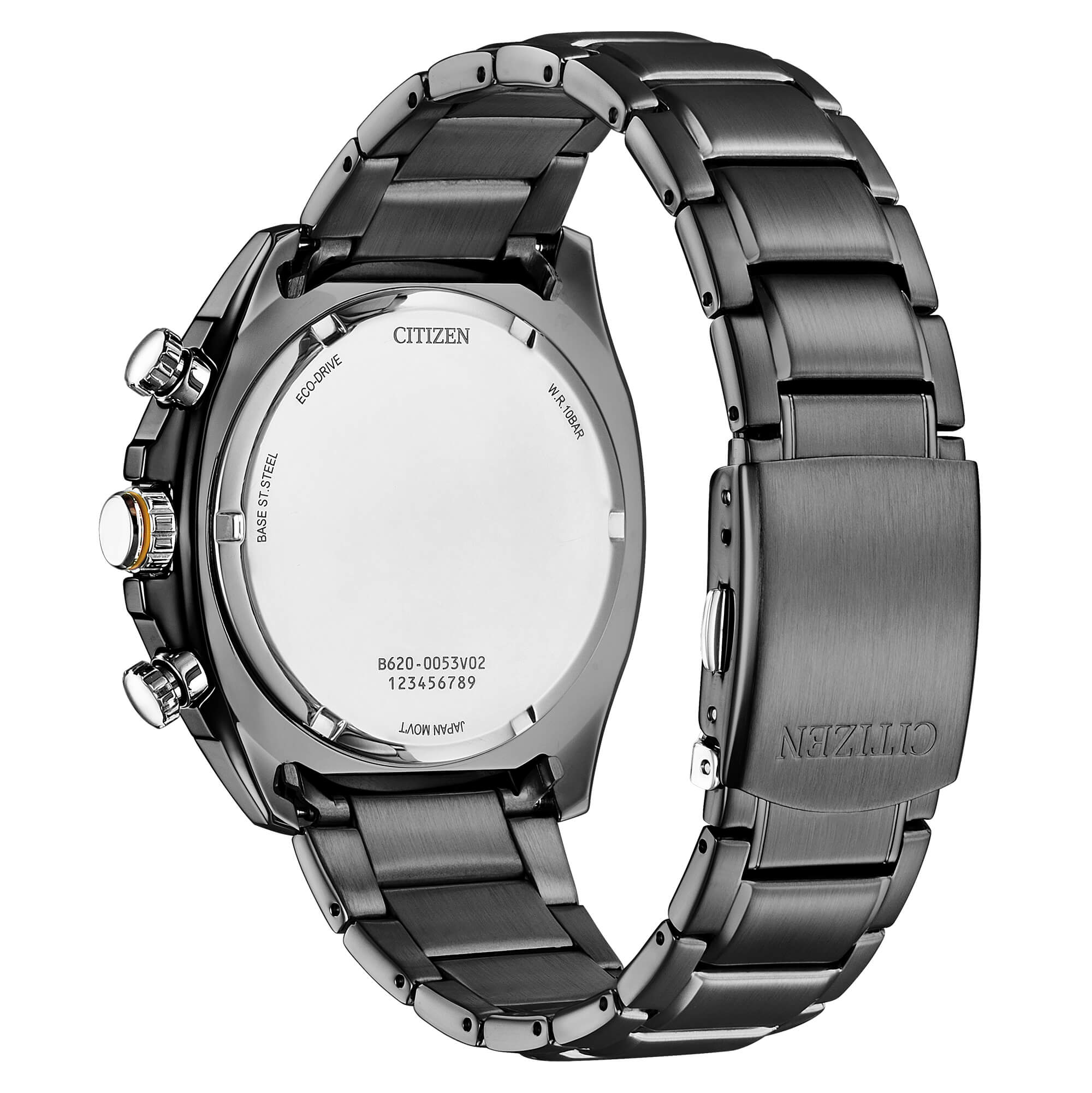 Orologio Uomo Citizen Eco Drive Cronografo Aviator Data Acciaio PVD Nero CA4567-82H