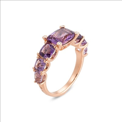 Anello Donna Ponte Vecchio Gioielli Oro 18 KT Ametista Diamante CA1760AMR