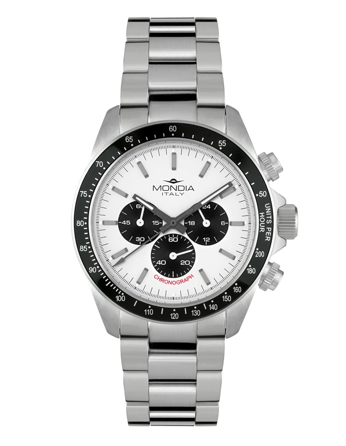 Orologio Uomo Acciaio Mondia Crono Ghiera Nera MI-798-SB-01SL-OY