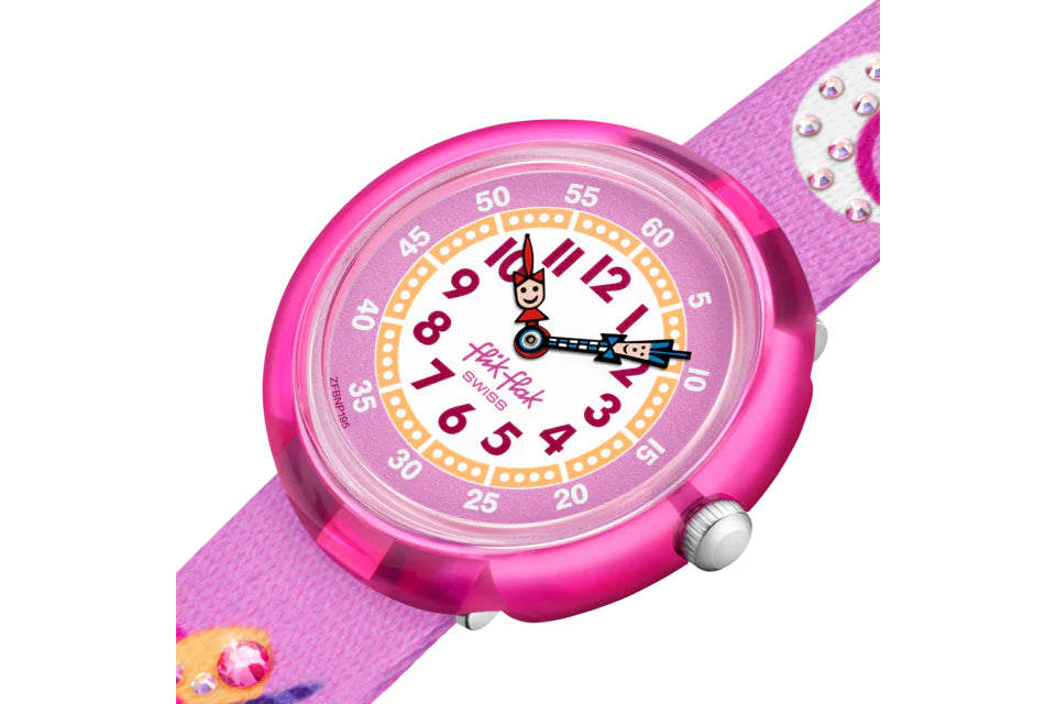 Orologio Bambina Swatch Flik Flak Dreaming Unicorn Quarzo Solo Tempo Rosa ZFBNP195