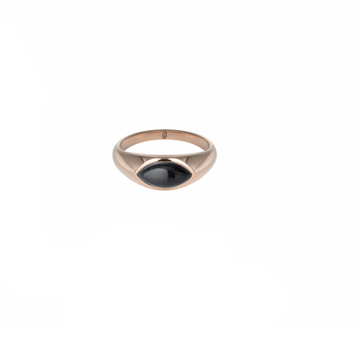 Anello Donna Liu Jo  Acciaio Rosè Pietra Nera  LJ2879M14