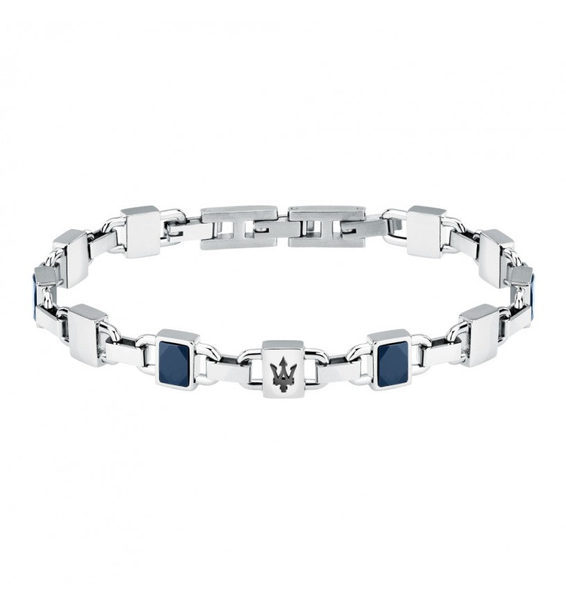Bracciale Uomo Acciaio Maserati  Con Ceramica Blu JM424ATZ42