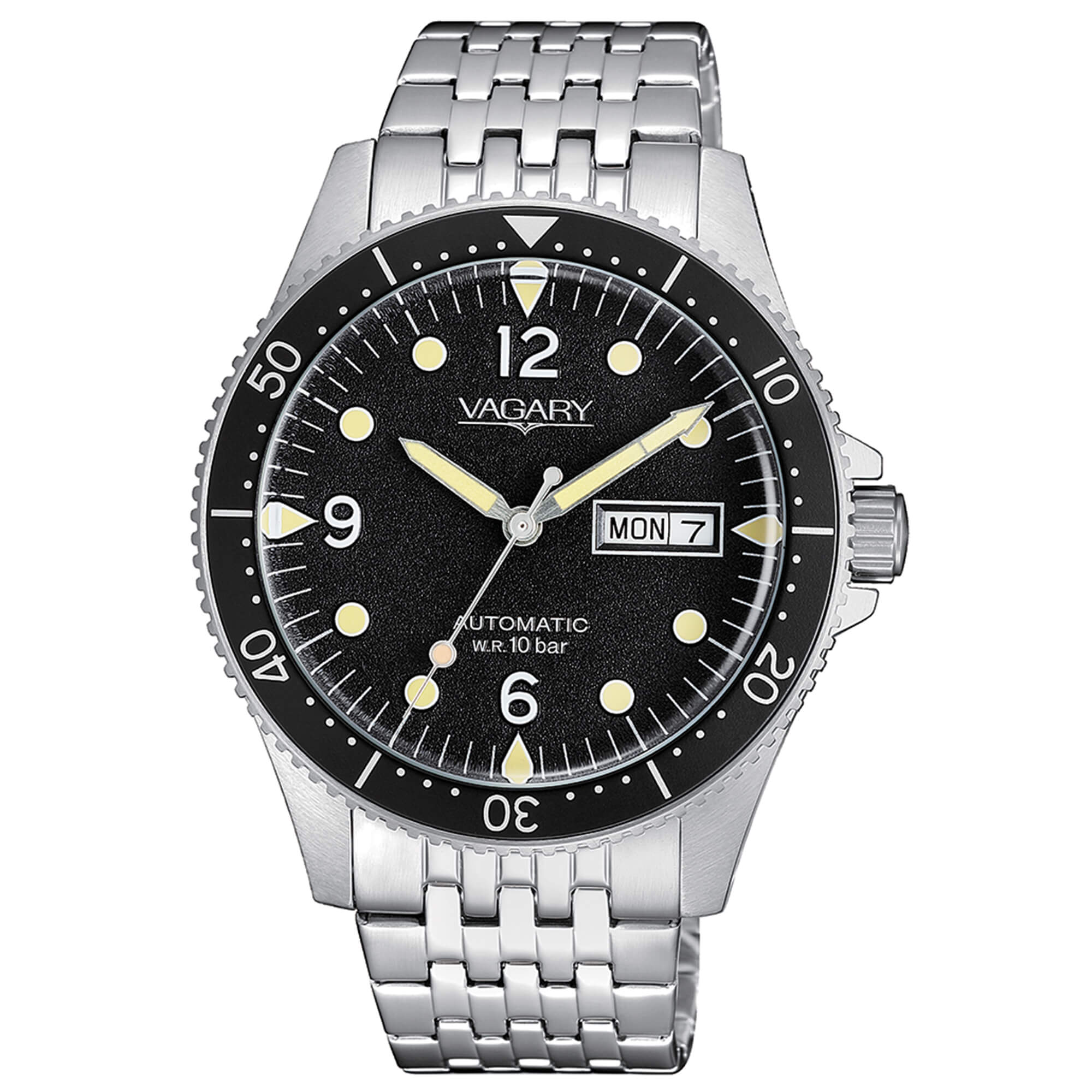 Orologio Uomo Acciaio Vagary Automatico Doppia Data 10 ATM IX3-319-53L