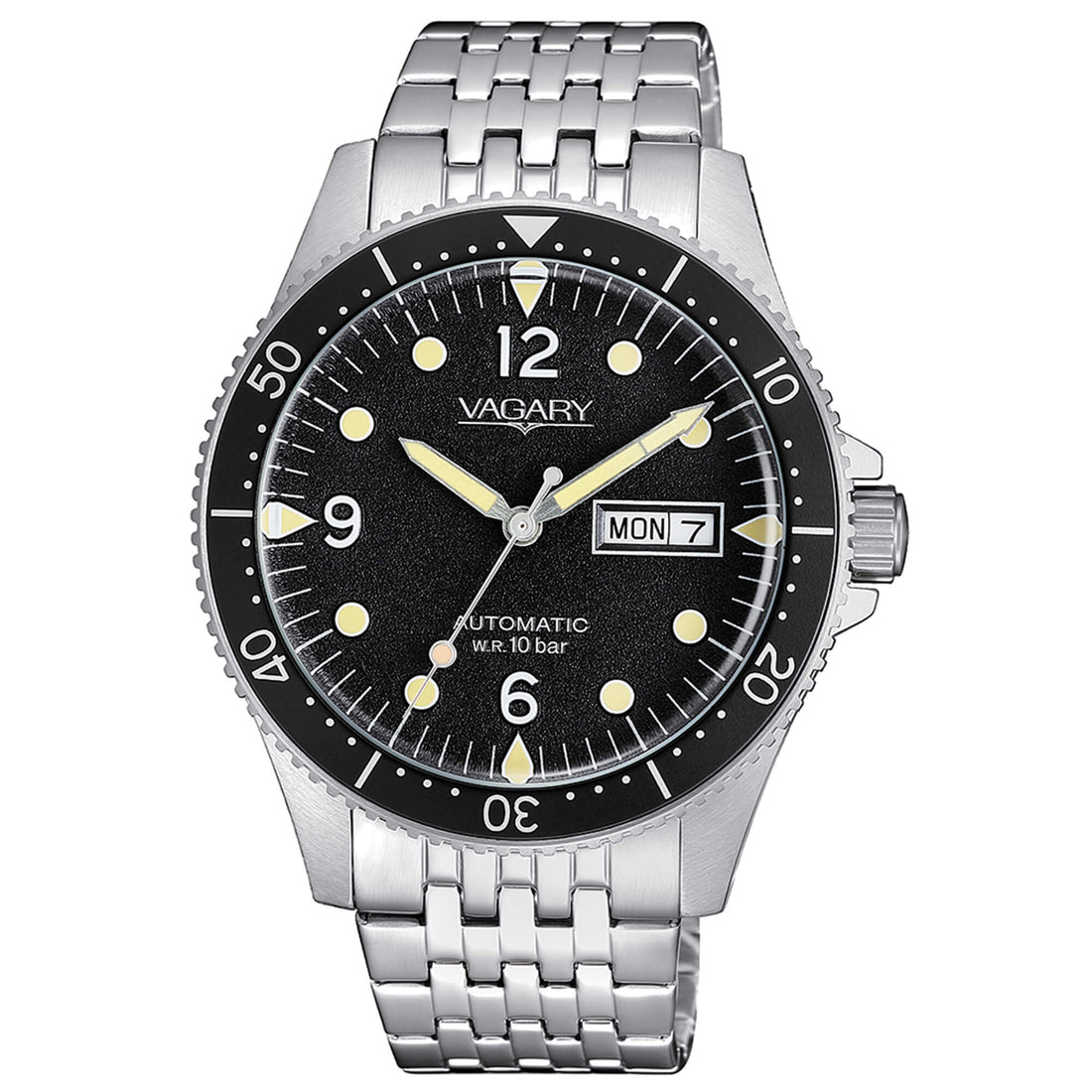 Orologio Uomo Acciaio Vagary Automatico Doppia Data 10 ATM IX3-319-53L