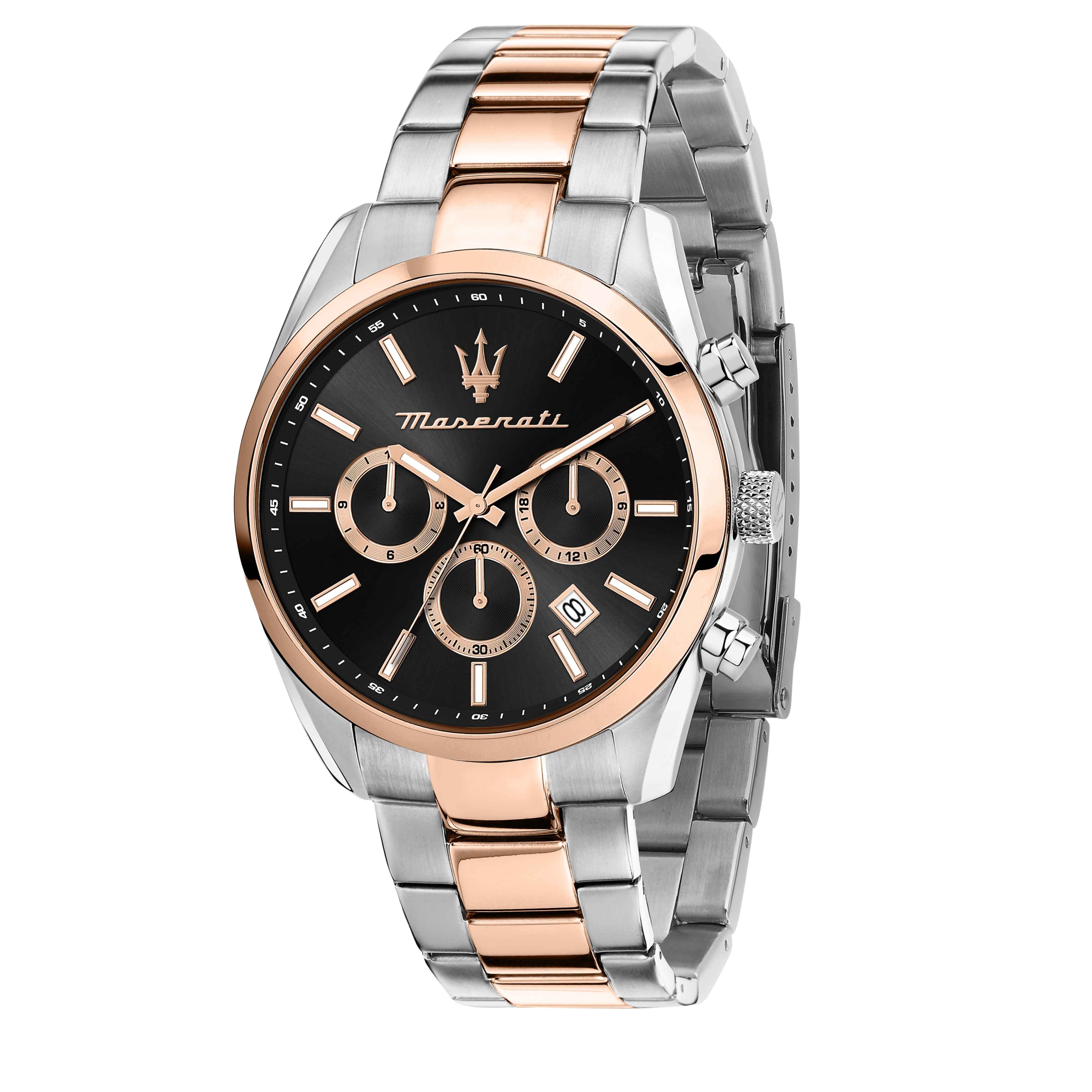 Orologio Uomo Maserati Acciaio Bicolore Lucido Quarzo Cronografo Data R8853151002