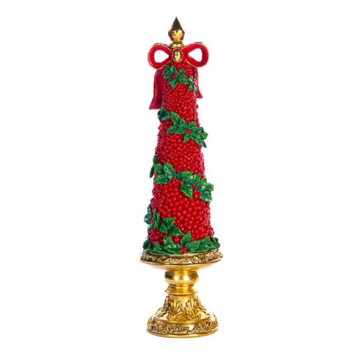 Scultura Goodwill Albero Di Natale Base Fiocco Rosso 48 cm LT99008
