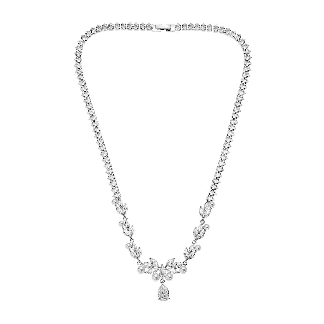 Collana Donna Ottaviani Semirigida Tennis Zirconi Bianchi Bronzo Argentato 500693C