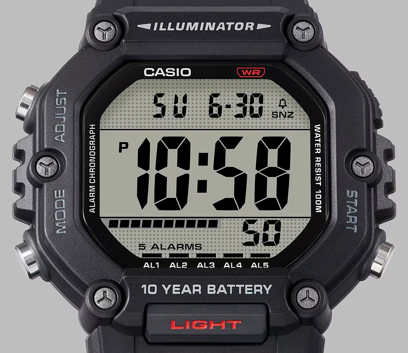 Orologio Uomo Casio Quarzo Gomma Digitale Nero AE-1600H-1AVEF