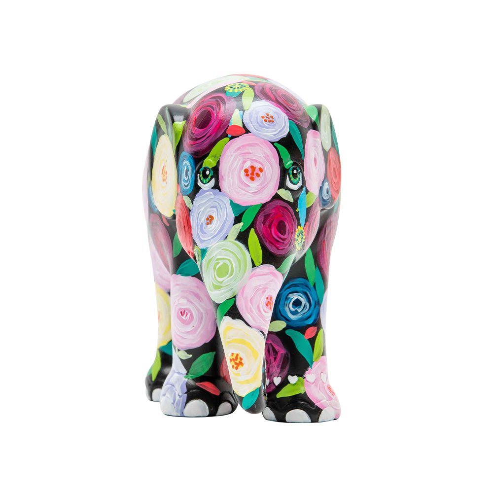 Scultura Elefante Onlylux Rambling Rose 20cm Resina DIpinto A Mano