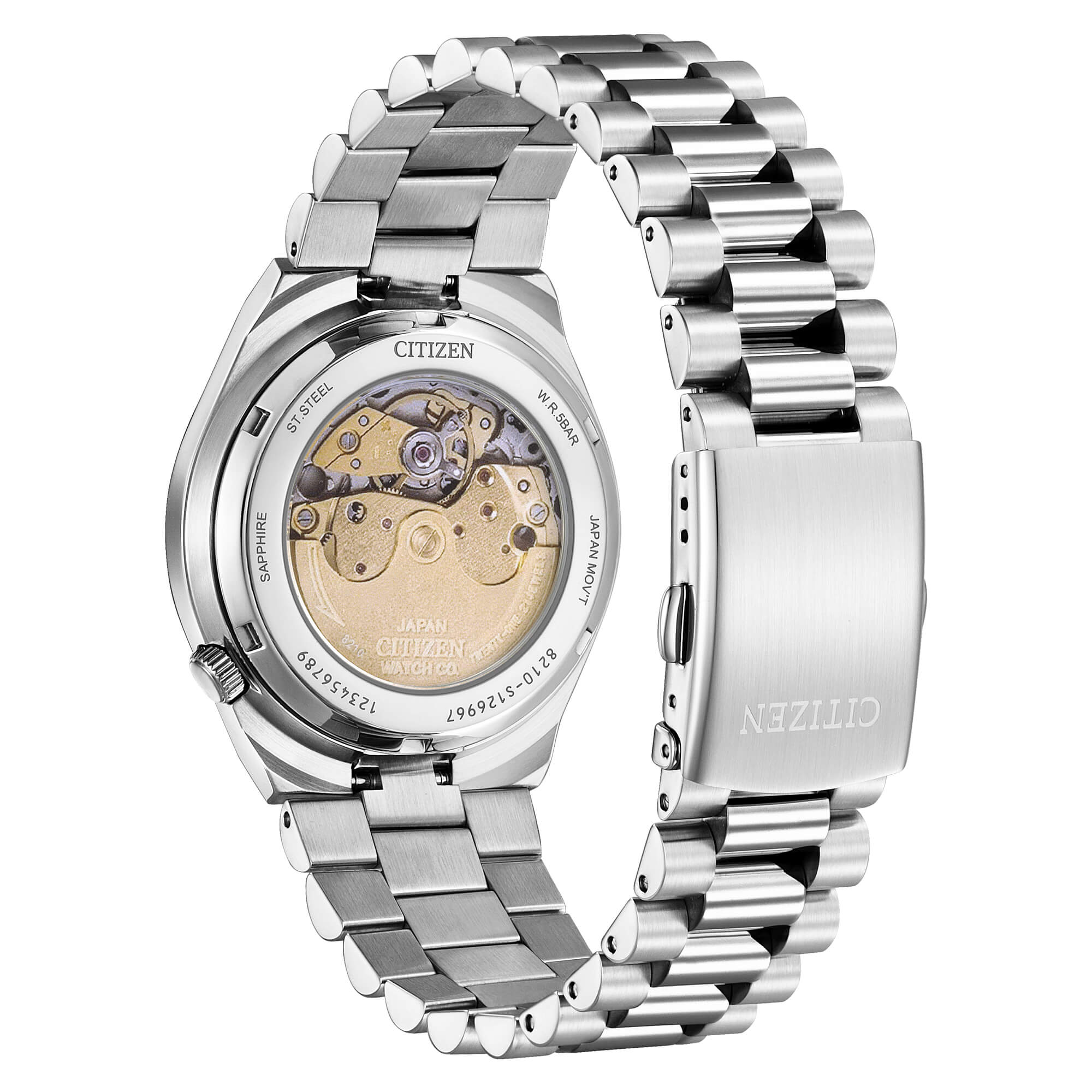 Orologio Uomo Citizen Tsuyosa Automatico Blu Grenè Data Maglia President NJ0151-88L