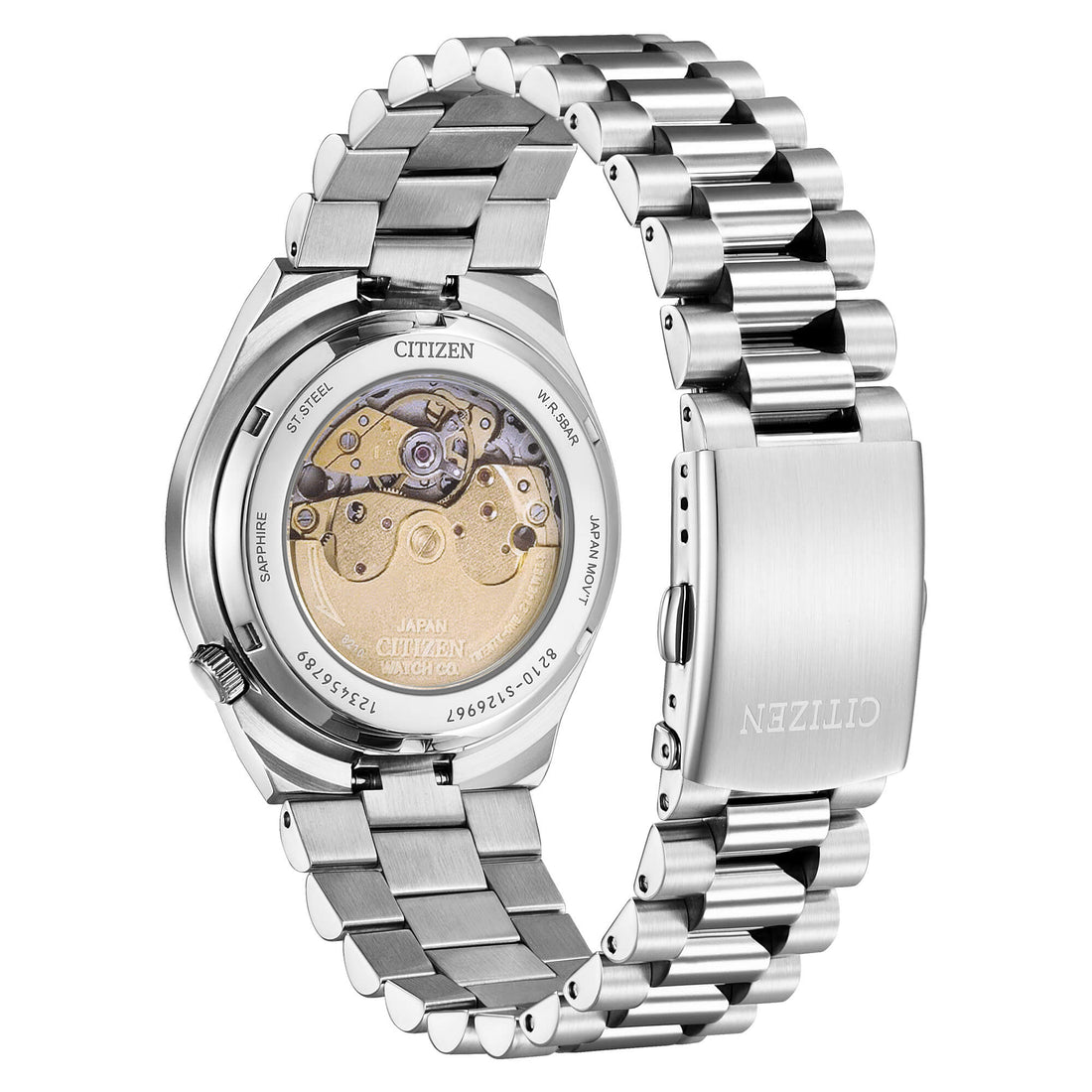Orologio Uomo Citizen Tsuyosa Automatico Blu Grenè Data Maglia President NJ0151-88L