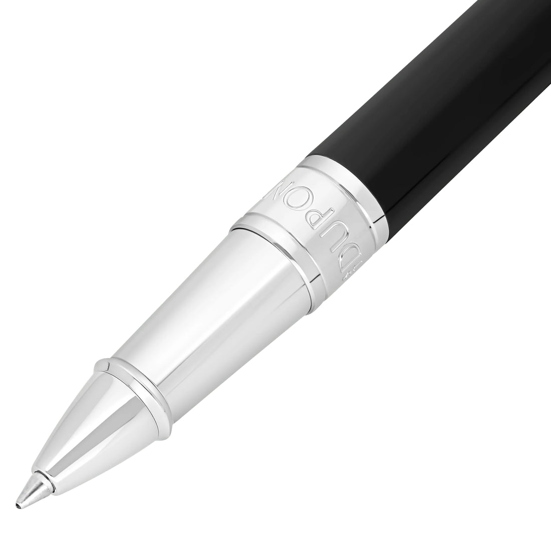 Penna Uomo Dupont Roller Biro Lucido Acciaio Lacca Nera 272200
