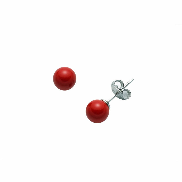 Orecchini Donna Argento 925 Miluna Agglomerato Pasta Di Corallo Rosso PER2406