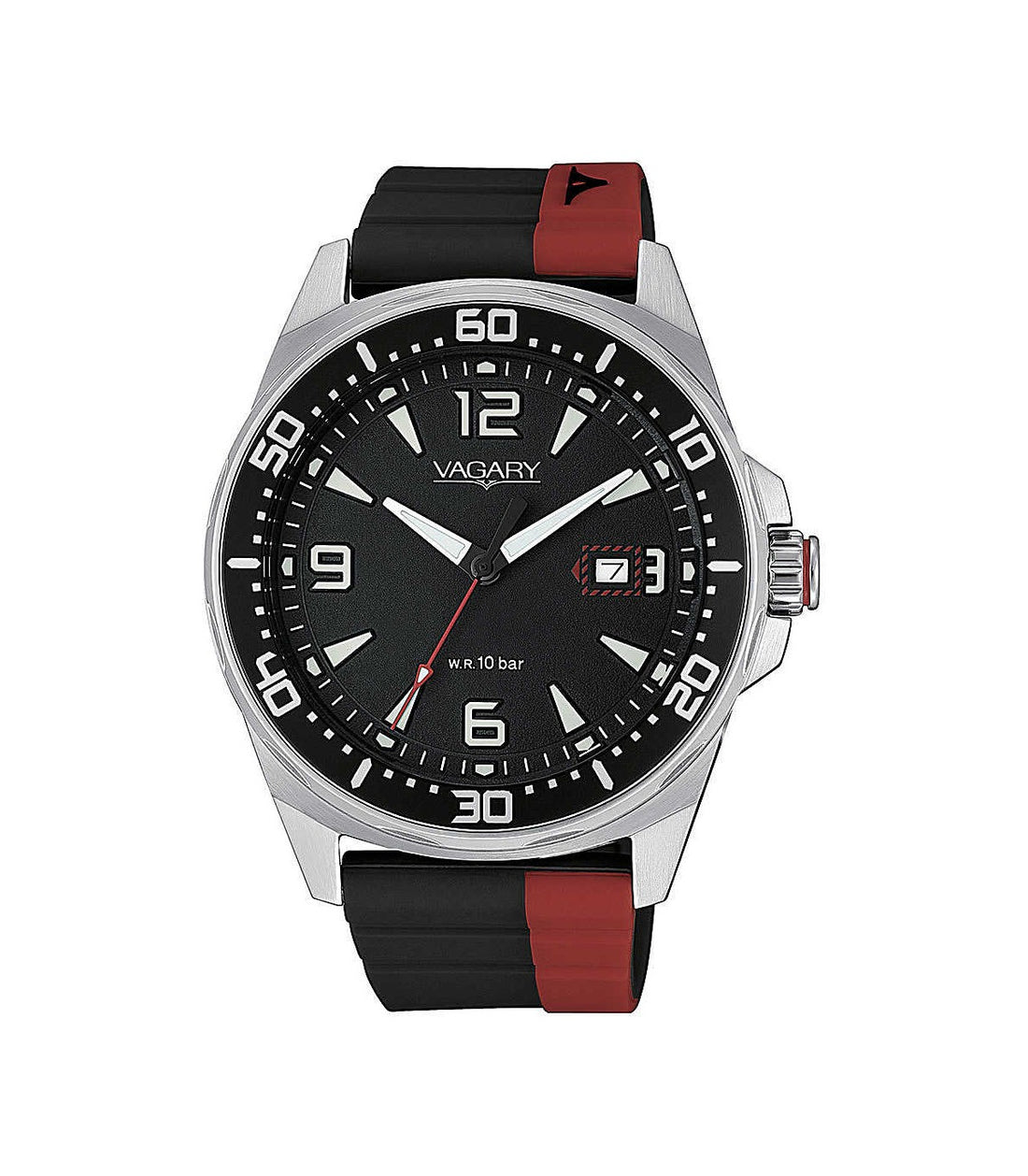 Orologio uomo Vagary By Citizen  Aqua39 43mm Nero e Rosso  IB8-810-50