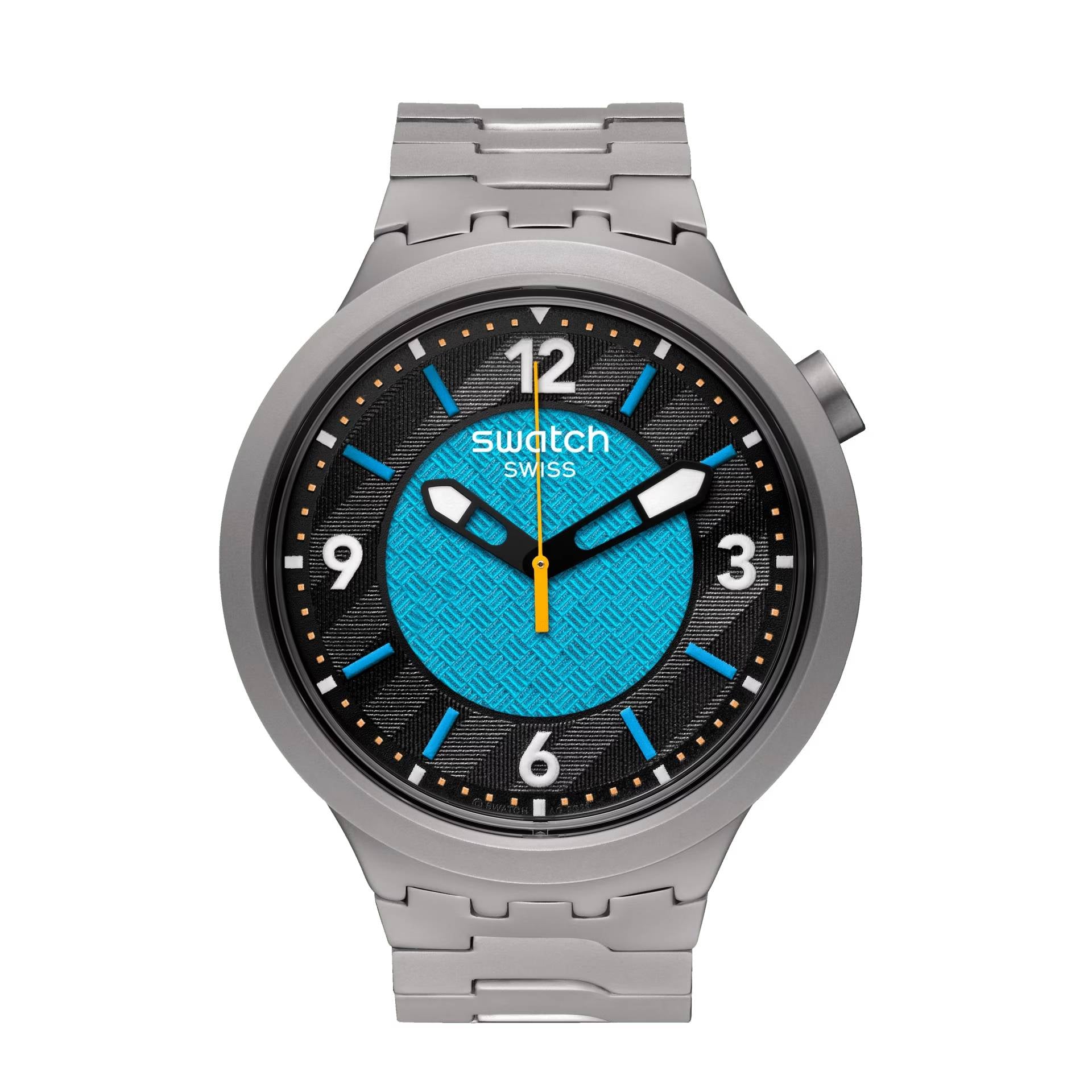 Orologio Unisex Swatch Acciaio Big Bold Frostbloom Azzurro Nero SB07S116G