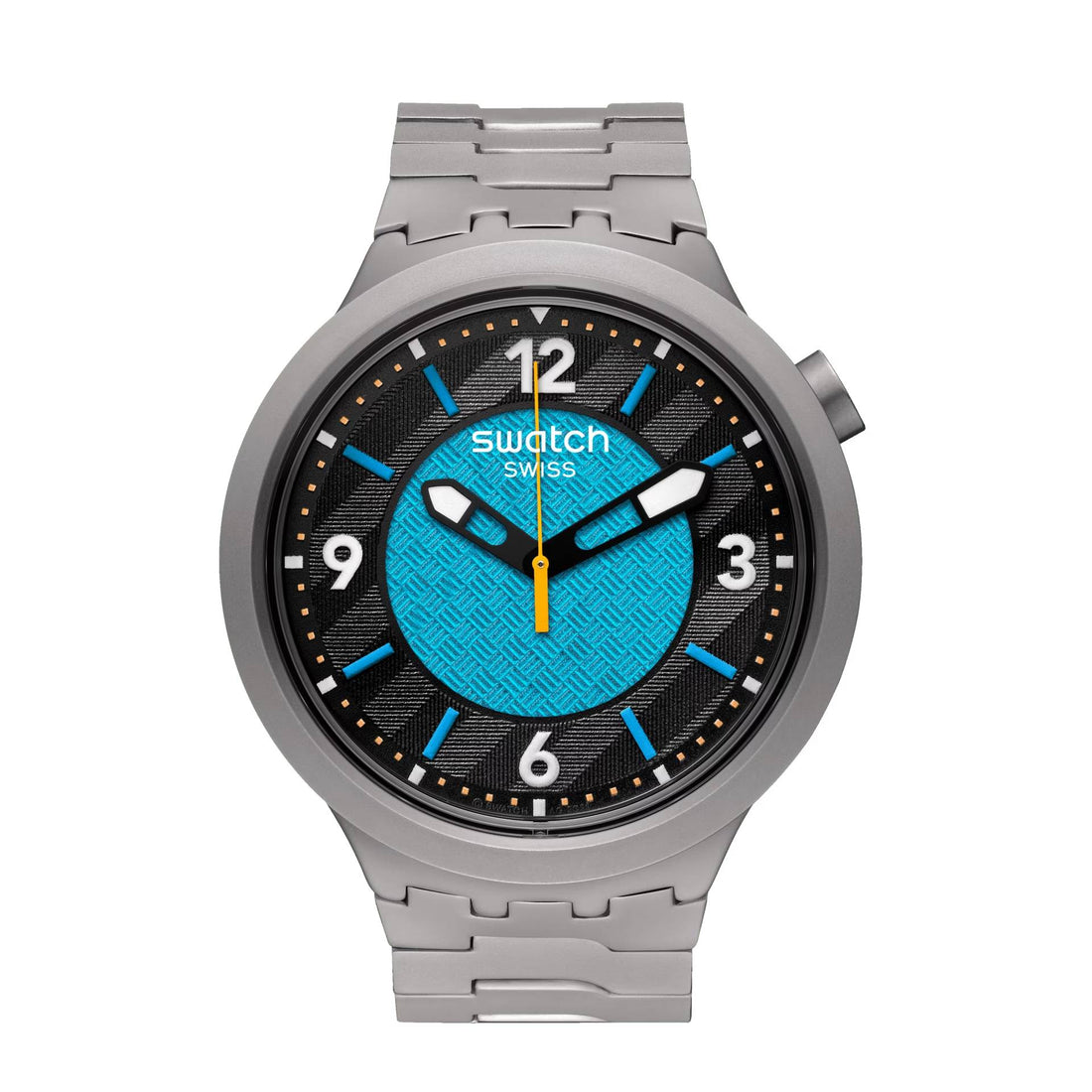 Orologio Unisex Swatch Acciaio Big Bold Frostbloom Azzurro Nero SB07S116G