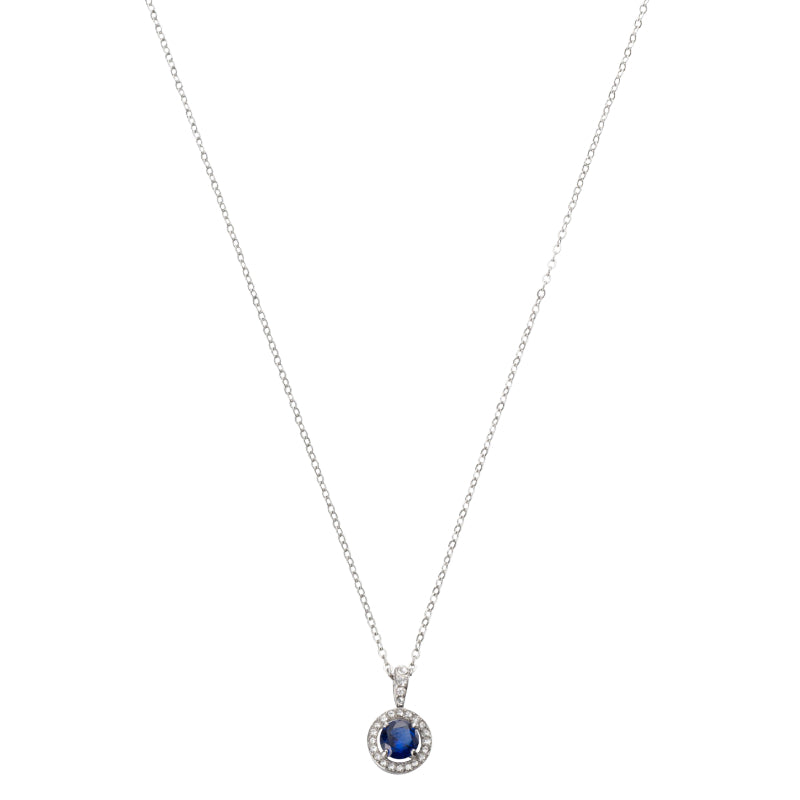 Collana Donna Liu Jo Acciaio Catena Rollò Zirconi Bianchi Blu Rotondo LJ2199