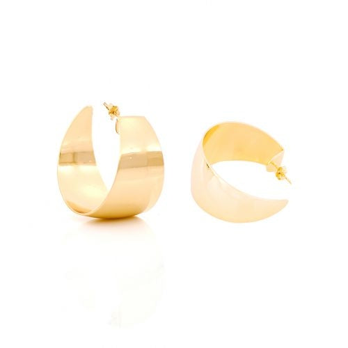 Orecchini Donna Unoaerre Bronzo Dorato Semicerchi Lucido Spesso Liscio 499247