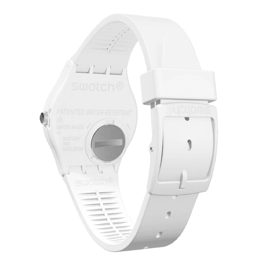 Orologio Donna Gomma Silicone Swatch Quarzo Solo Tempo Bianco Nero GW151O