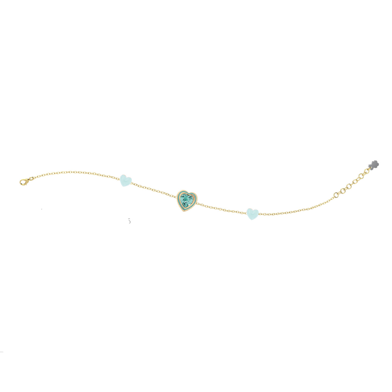 Bracciale Bambina Nanàn Argento Dorato 925 Cuori Azzurro Blu Zirconi NAN0461