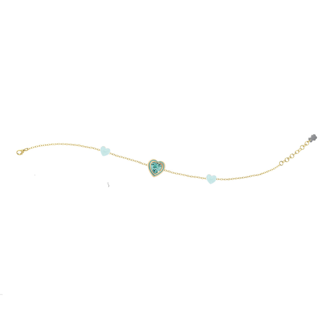 Bracciale Bambina Nanàn Argento Dorato 925 Cuori Azzurro Blu Zirconi NAN0461