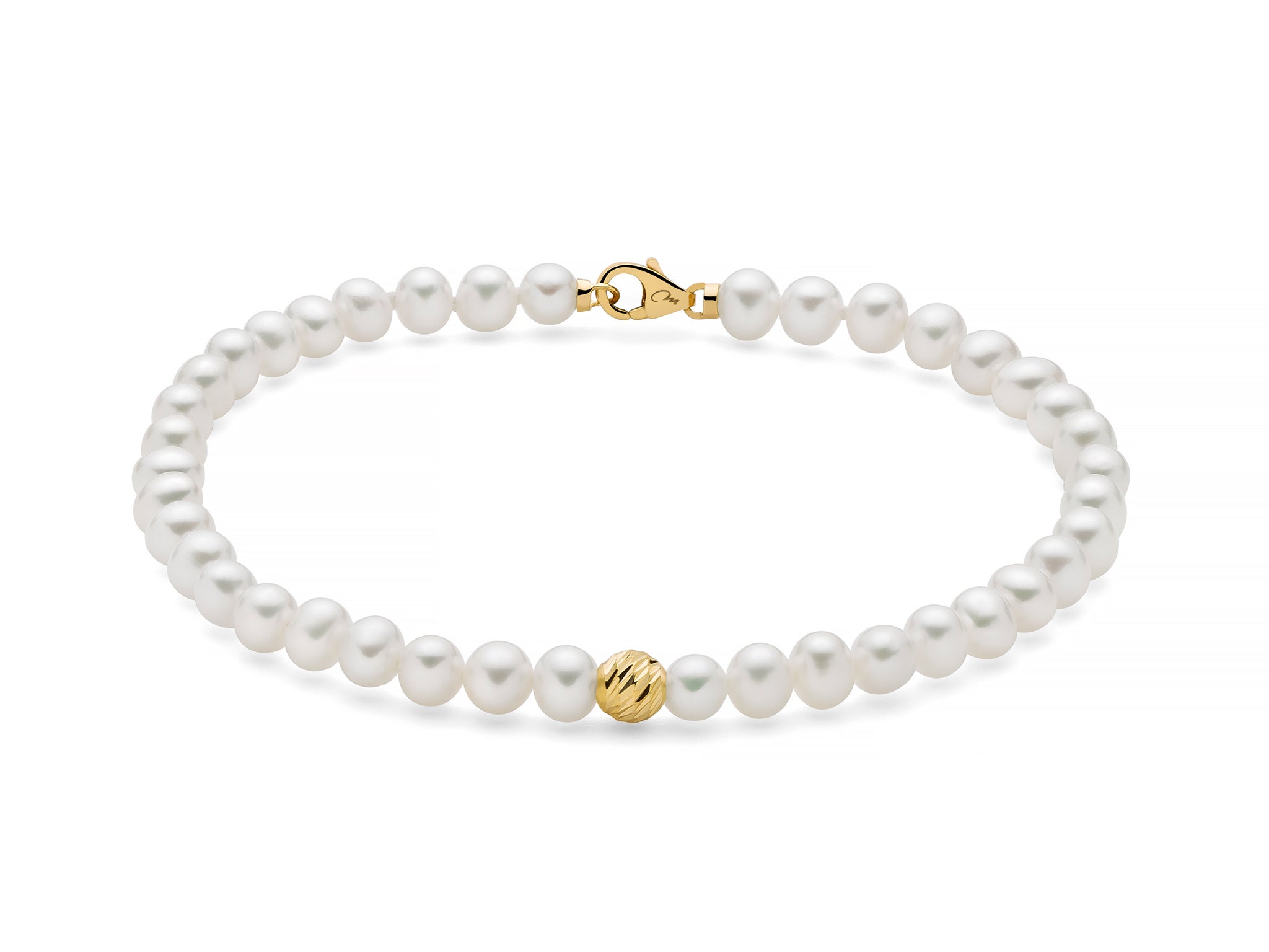 Bracciale Donna Miluna Perle Con un Inserto In Oro Giallo 9KT PBR3545GX