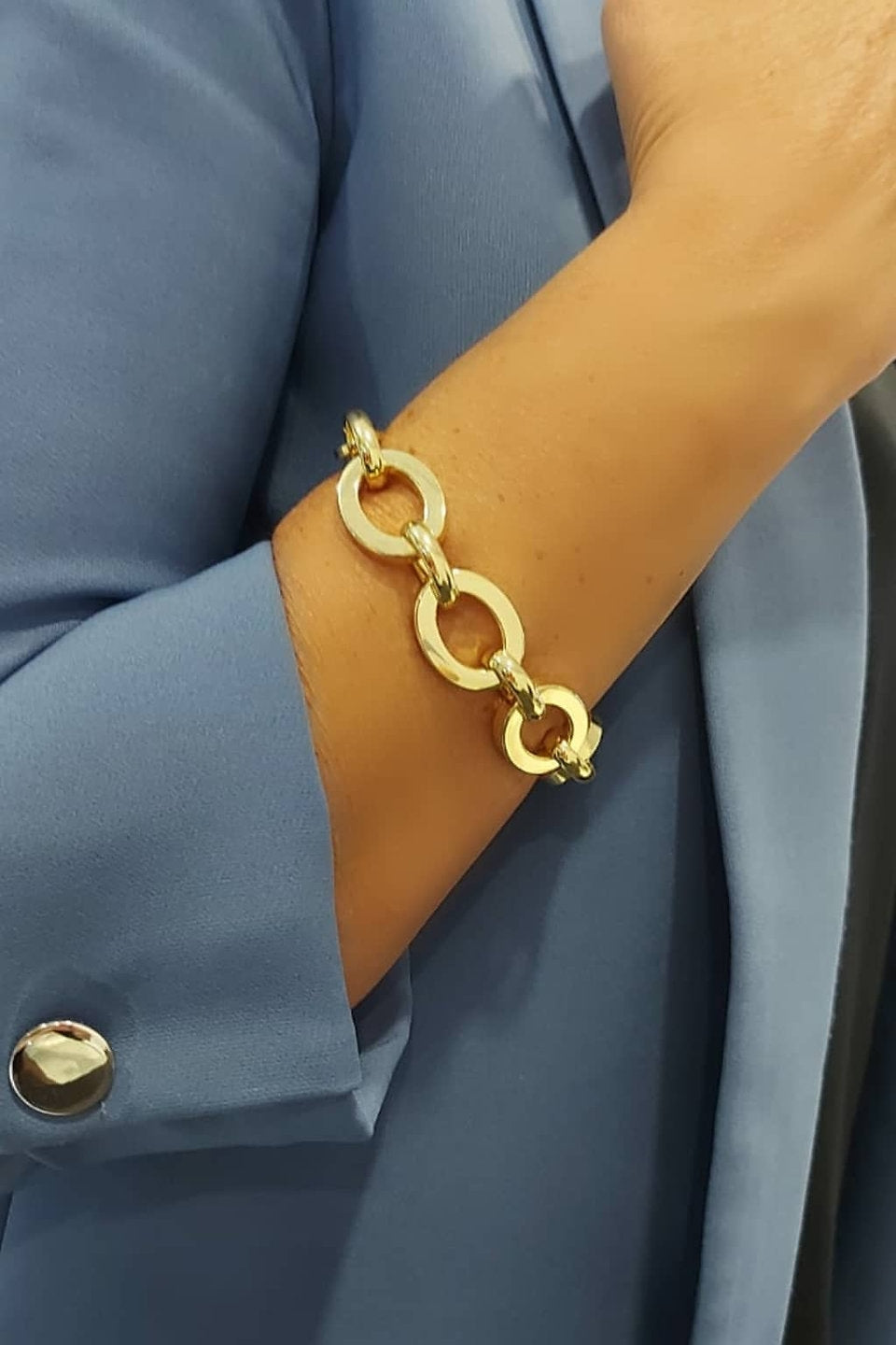 Bracciale Donna Unoaerre Bronzo Dorato Con Maglie Ovali 512192