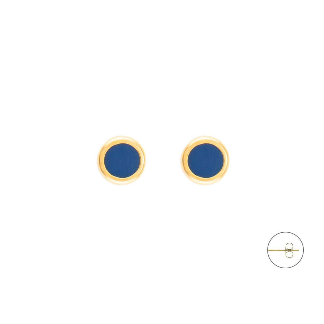 Orecchini Uomo 4US Cesare Paciotti Acciaio Dorato Punto Luce Tondo Blu 4UOR7083