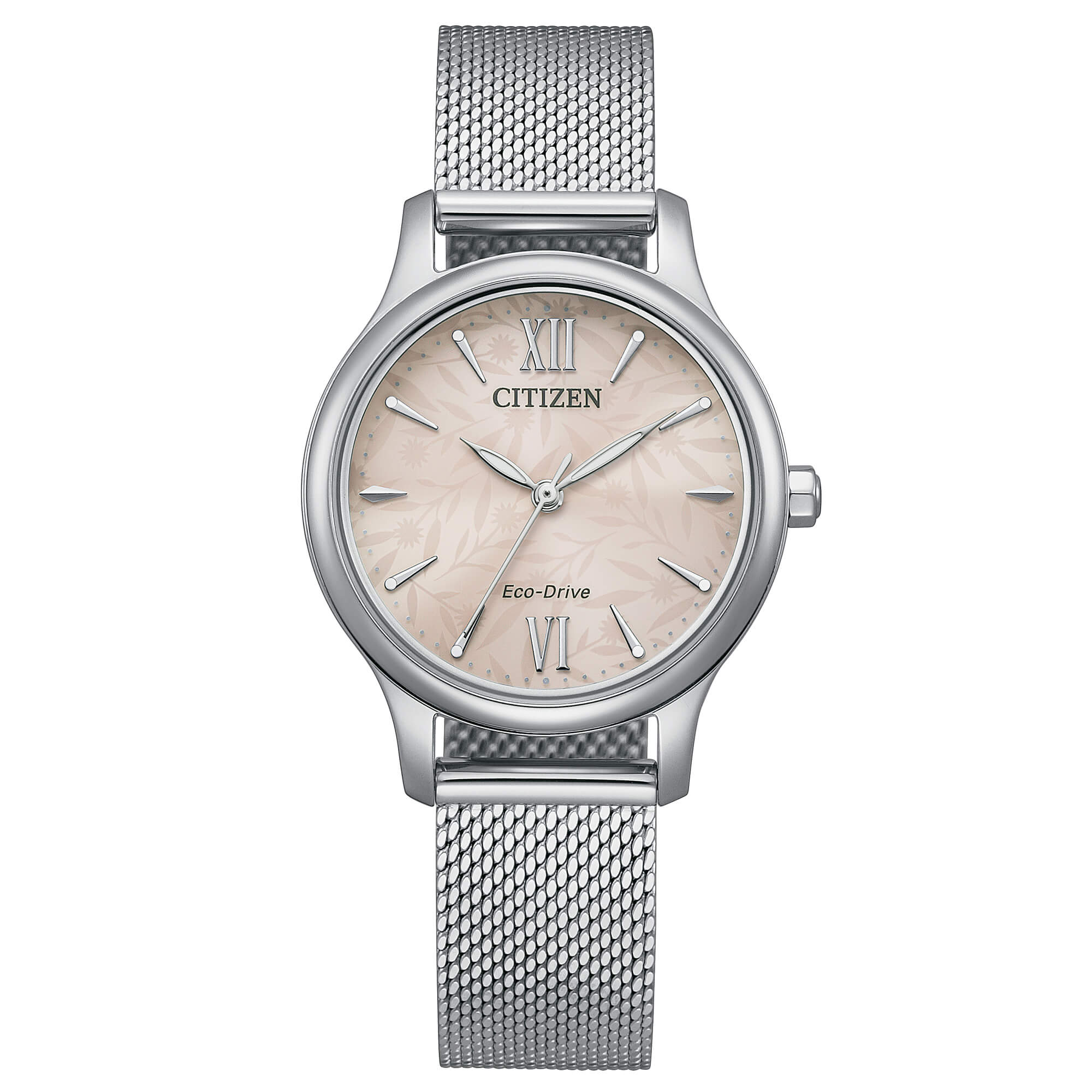 Orologio Donna Citizen Eco Drive Classic Acciaio Maglia Milano Rosa Fiori EM0899-81X