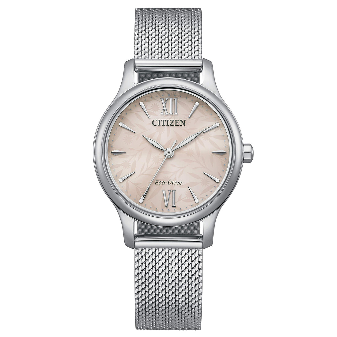 Orologio Donna Citizen Eco Drive Classic Acciaio Maglia Milano Rosa Fiori EM0899-81X