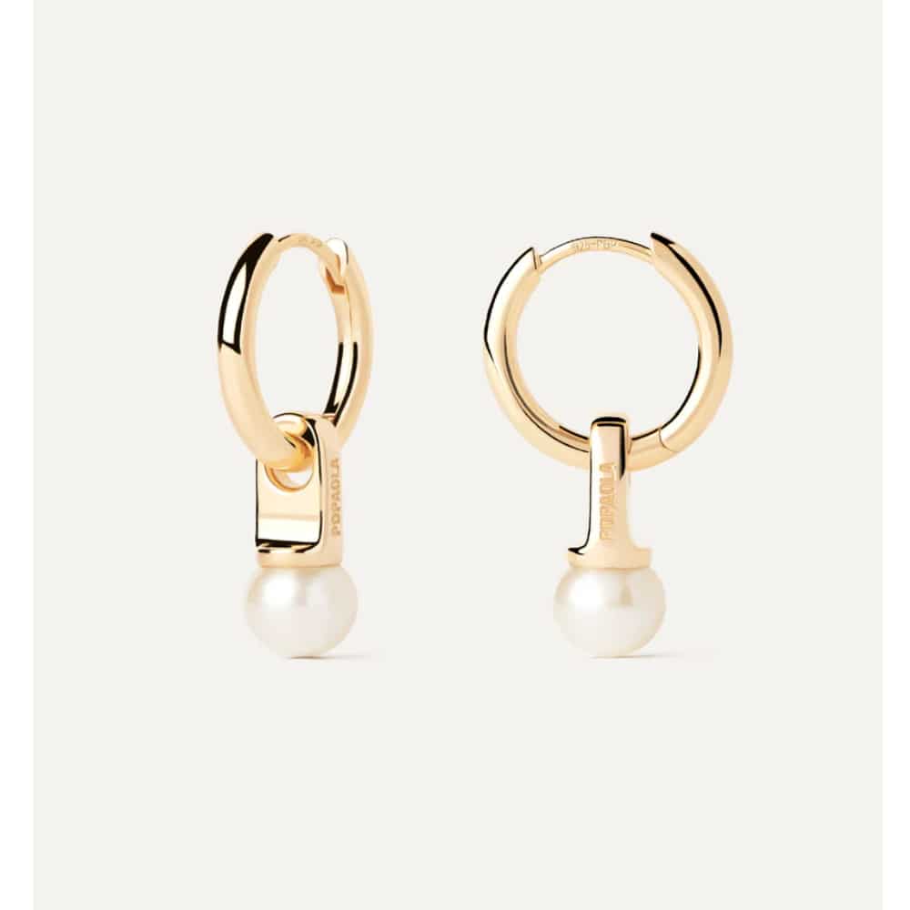 Orecchini Donna PDPaola Cerchio Argento 925 Dorato Perla  AR01-C25-U