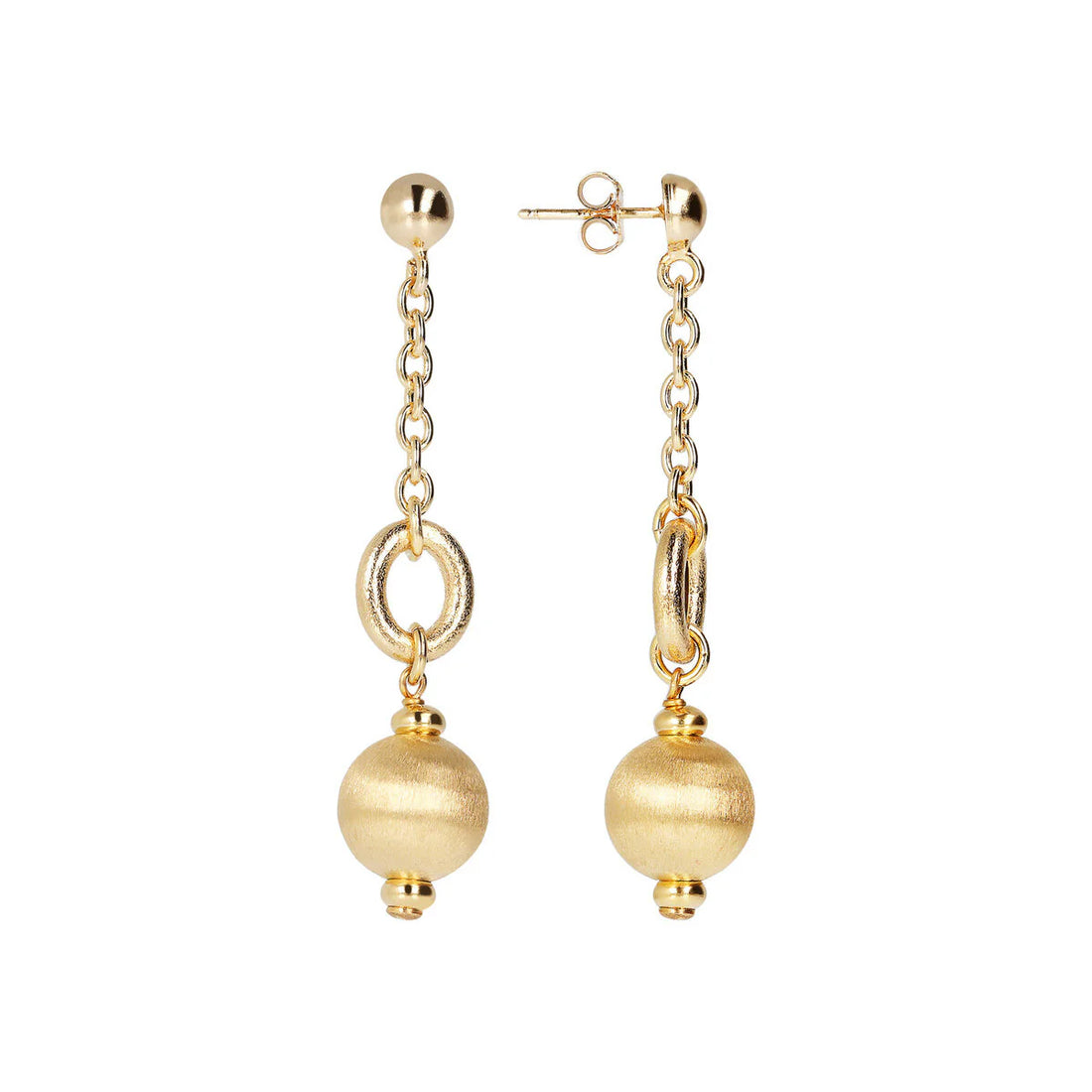 Orecchini Donna Etrusca Bronzo Dorato Biglie Satinate WSET00525.YG
