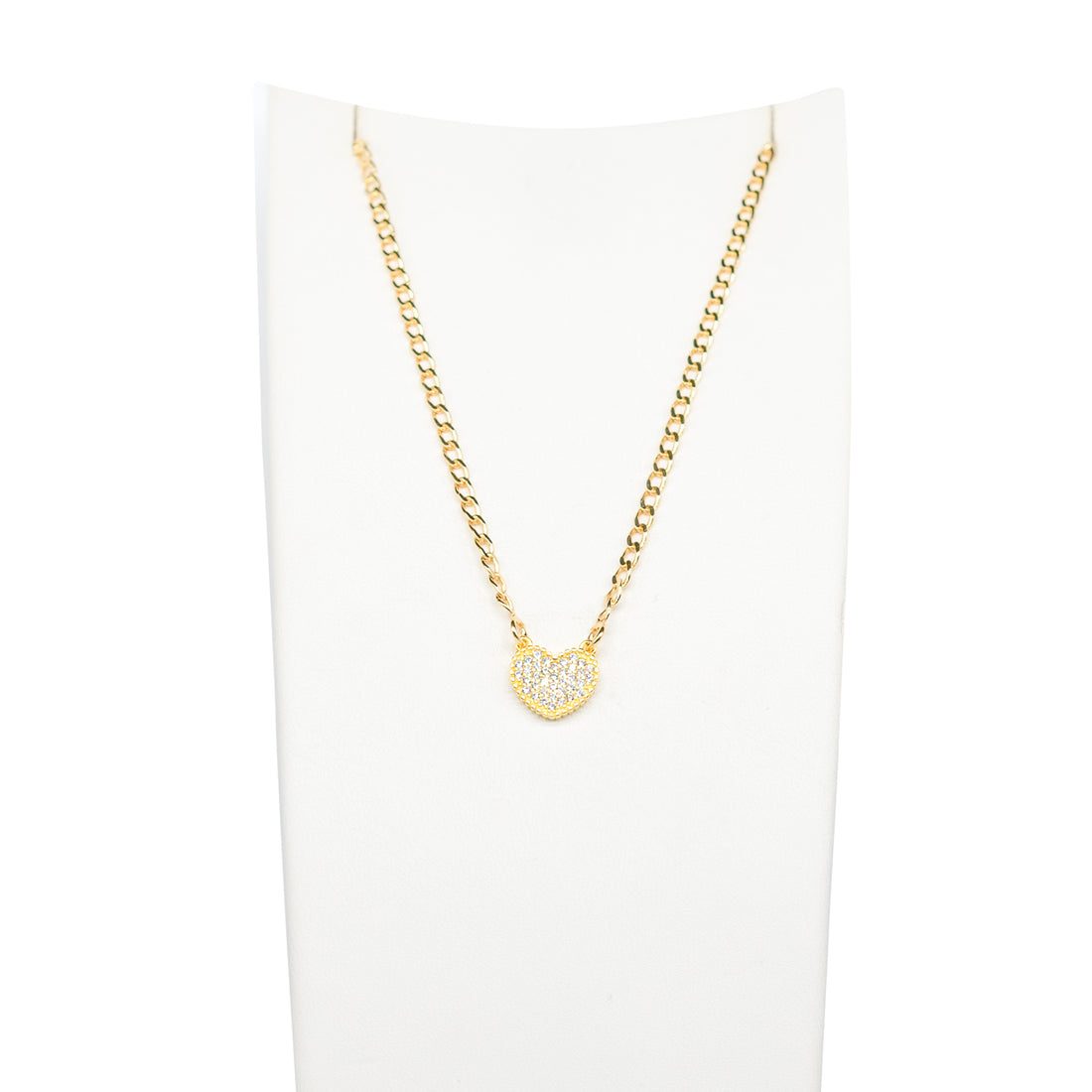 Collana Donna Re Mida Argento 925 Dorato Cuore Con Zirconi Bianchi C035