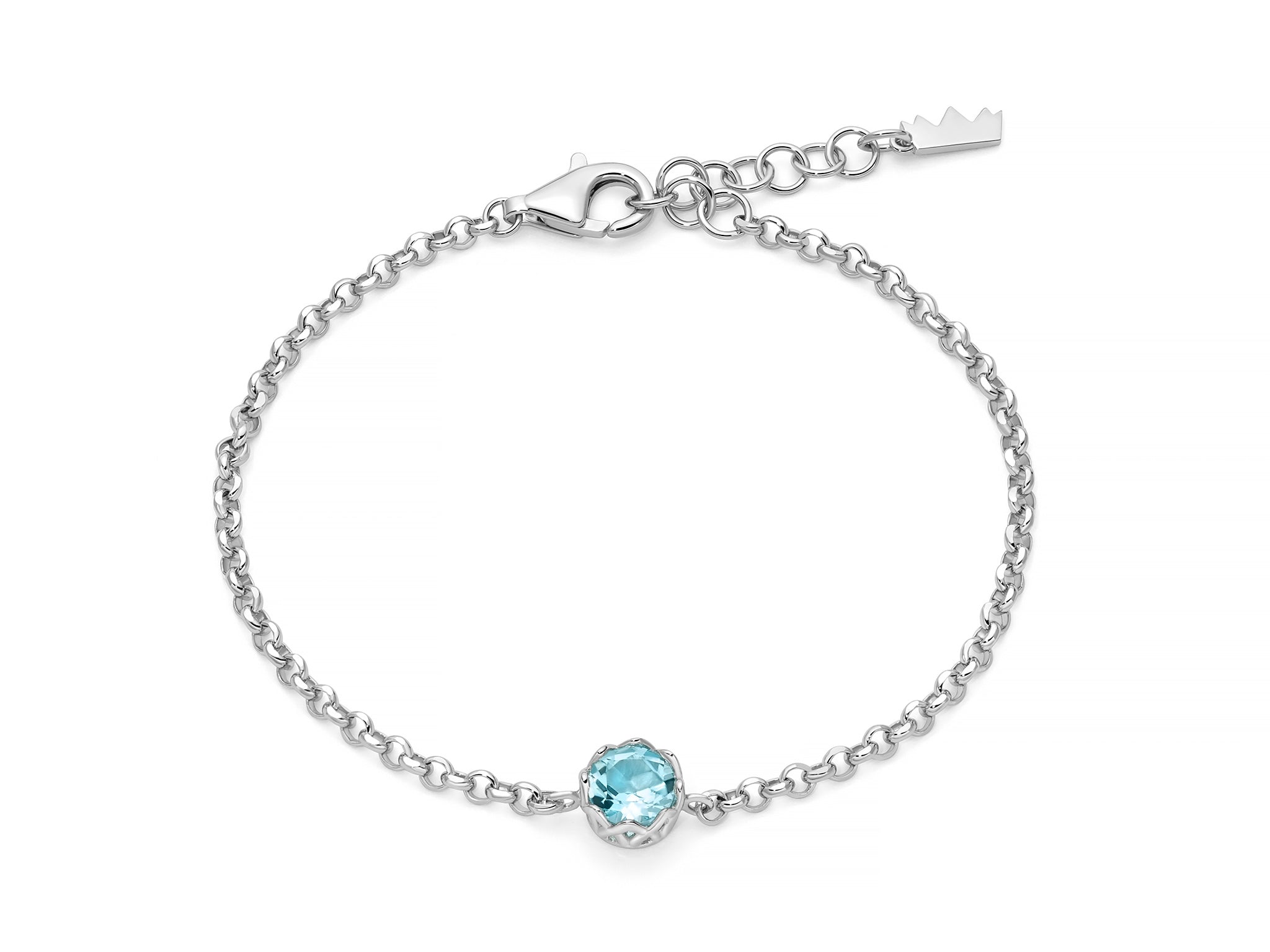 Bracciale Donna Miluna Gemma Del Cielo Argento 925 Topazio Azzurro rotondo BRD1117