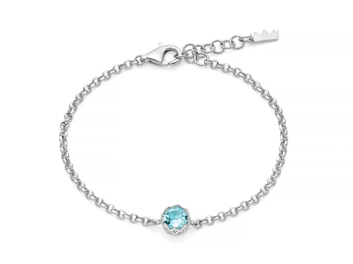 Bracciale Donna Miluna Gemma Del Cielo Argento 925 Topazio Azzurro rotondo BRD1117