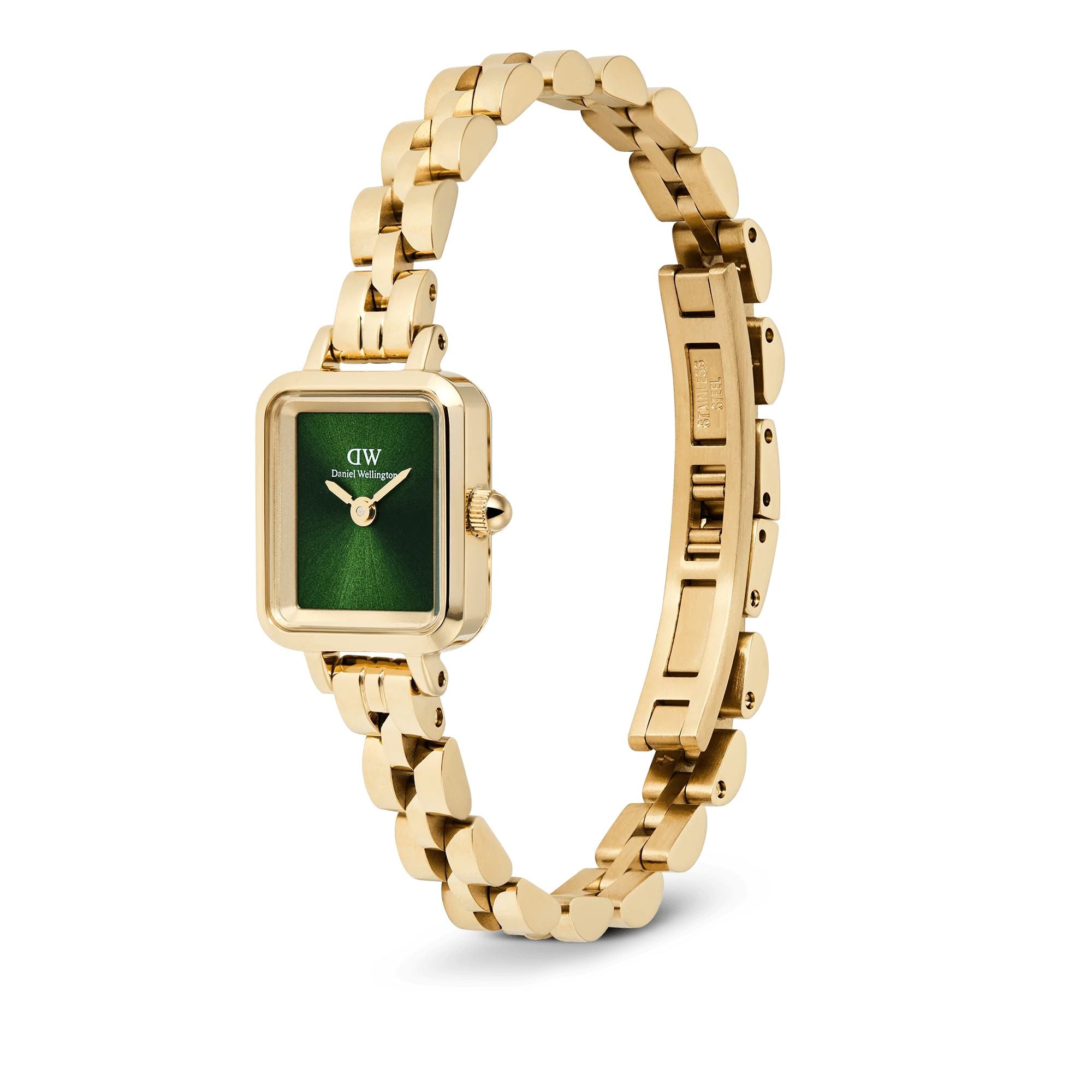 Orologio Donna Daniel Wellington Quadro Mini Acciaio Dorato Verde DW00100852