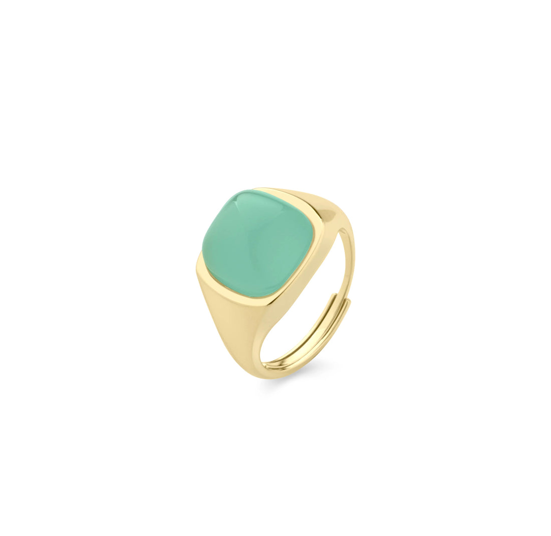 Anello Donna Sogni Argento 925 dorato con pietra quarzo verde Misura AN123GV