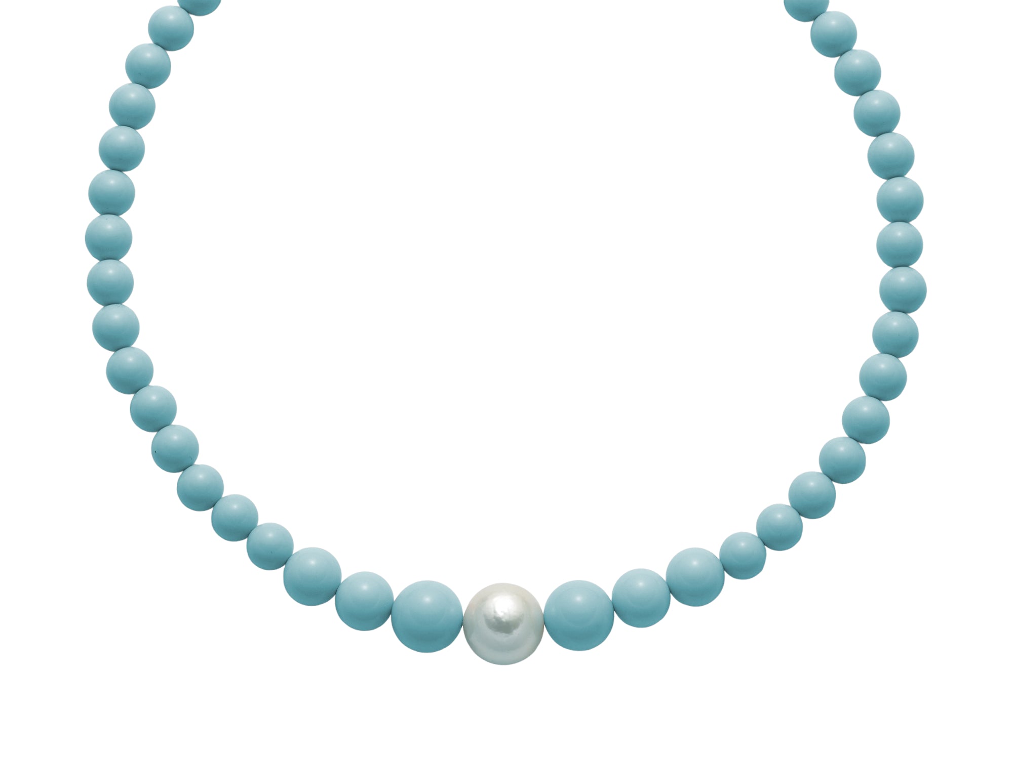 Collana Donna Miluna Girocollo In Pasta Di Turchese A Scalare E Perla PCL5318