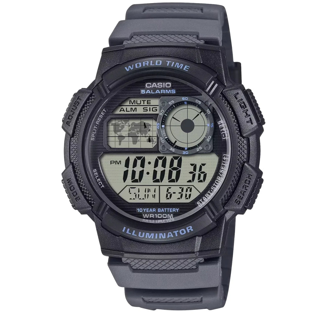 Orologio Uomo Casio 10 Anni Batteria Digitale Gomma Nero AE-1000W-8AVEF