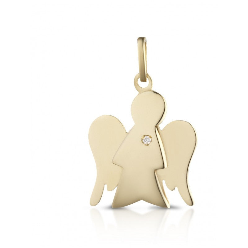 Ciondolo Donna Roberto Giannotti Oro Giallo 9 KT Diamante Angelo Liscio NKT195