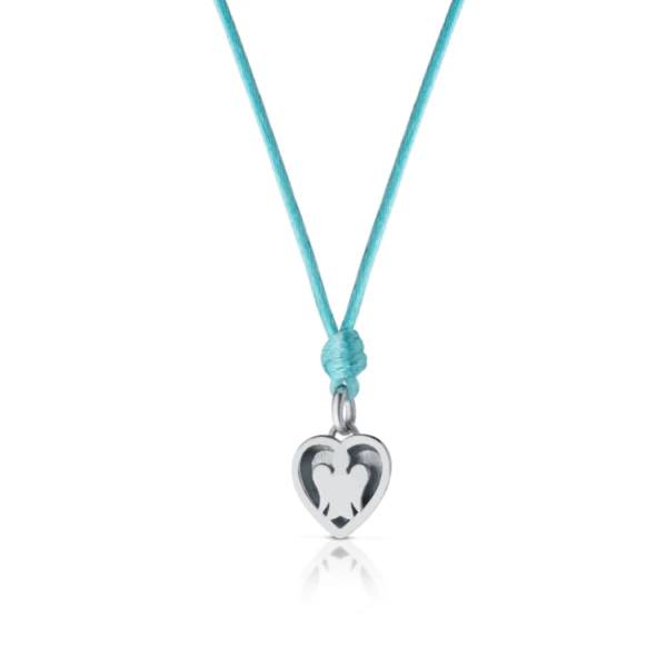 Collana Donna Roberto Giannotti Argento 925 Cordura Cuore Smalto Acquamarina GIA402